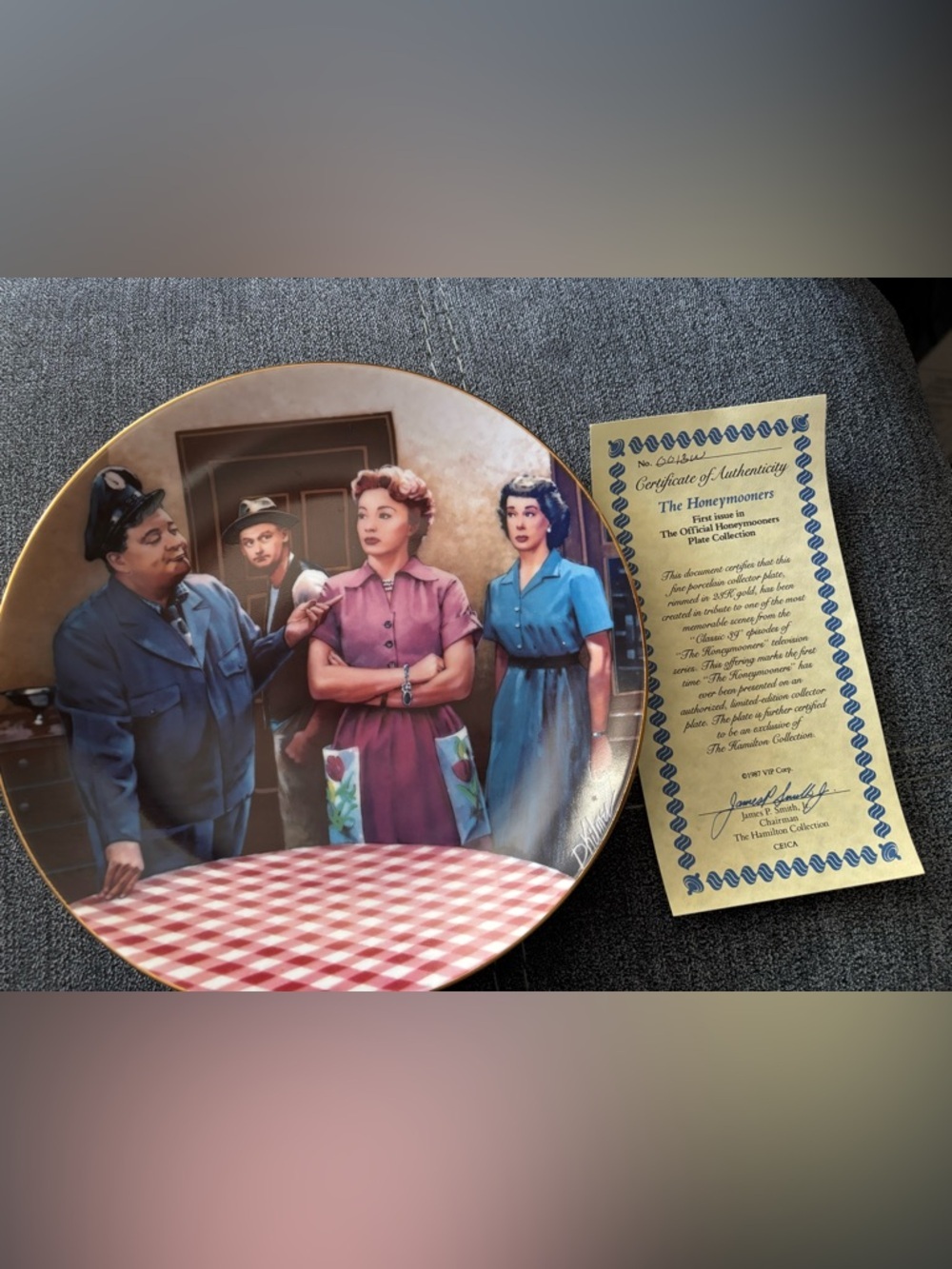 The Honeymooners Collector Plate with Certificate - Multi-Color